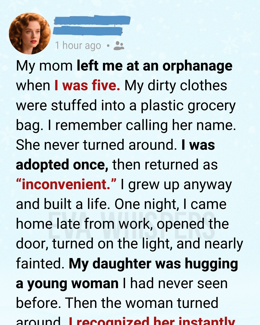 My Mother Left Me at an Orphanage